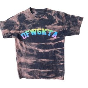 OFWGKTA Odd Future Bleach Tie Dye T-Shirt Rainbow Logo Youth XS/Small